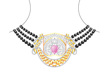 2D Peral Necklace Design